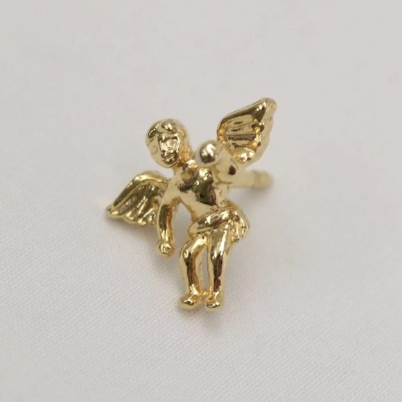 14k Gold-Plated Treasure & Trinkets Angel Cherub Vintage Tie Tack/Pin - Picture 1 of 5